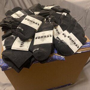 [50 Pack] Bombas Dark Charcoal Solid Pique Quarter Socks
